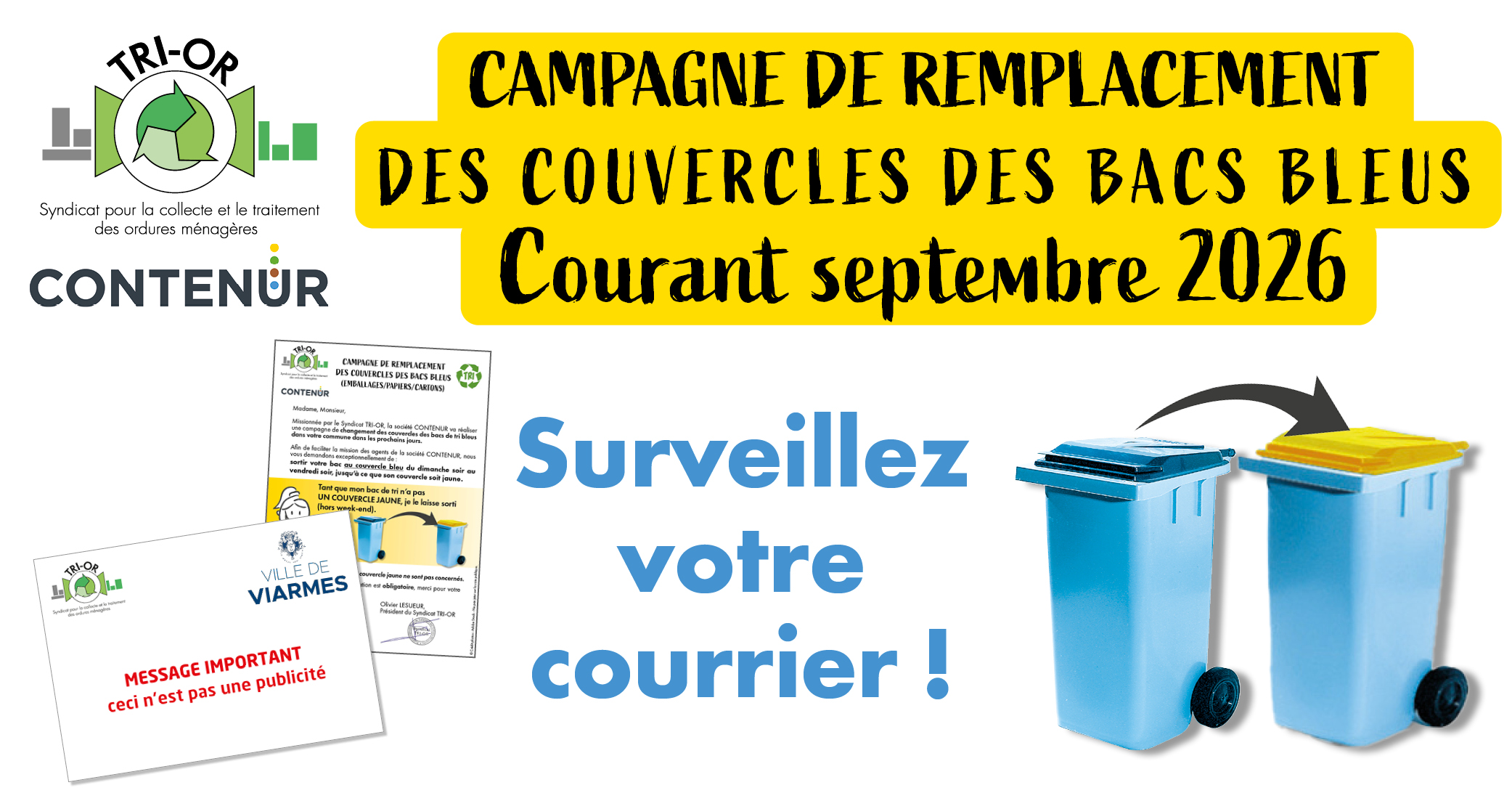 Campagne de remplacement des couvercles des bacs de tri
